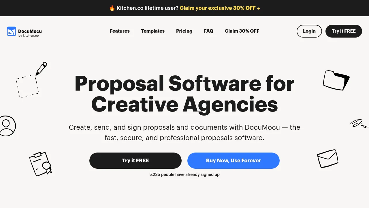 Screenshot of the DocuMocu website