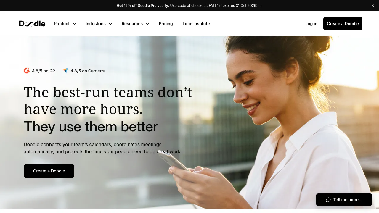 Screenshot of Doodle website