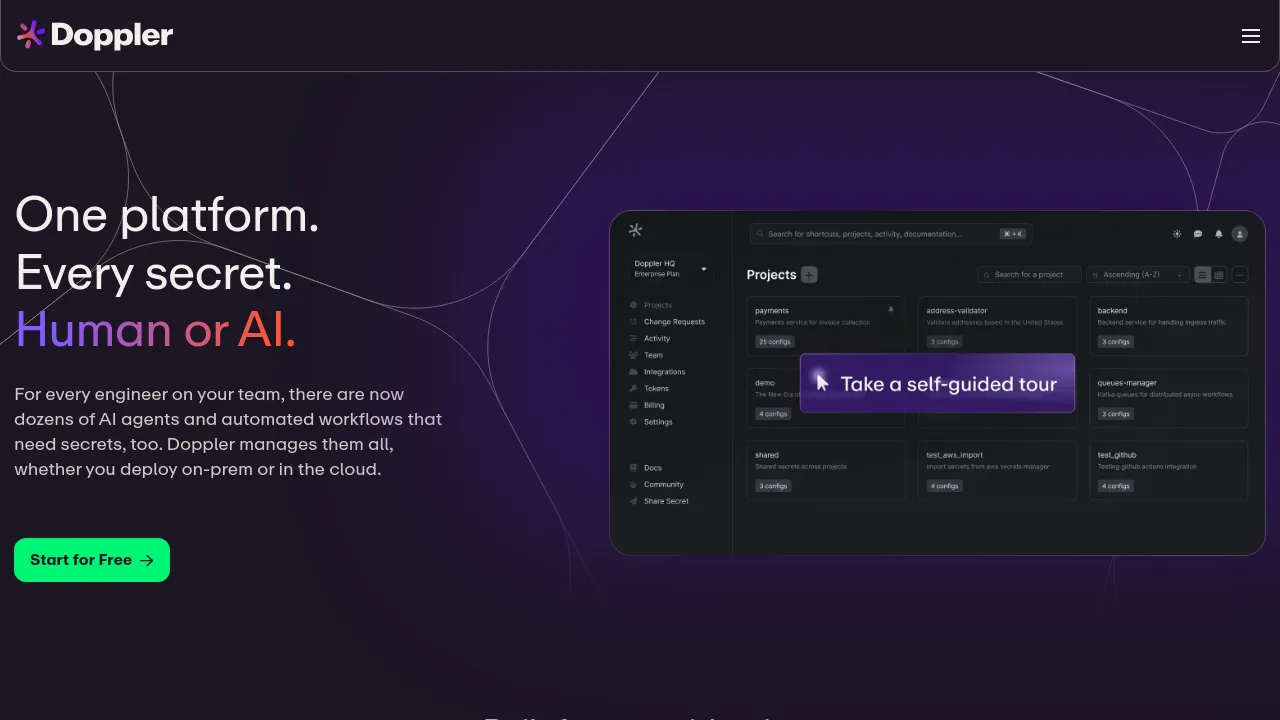 Screenshot of Doppler website