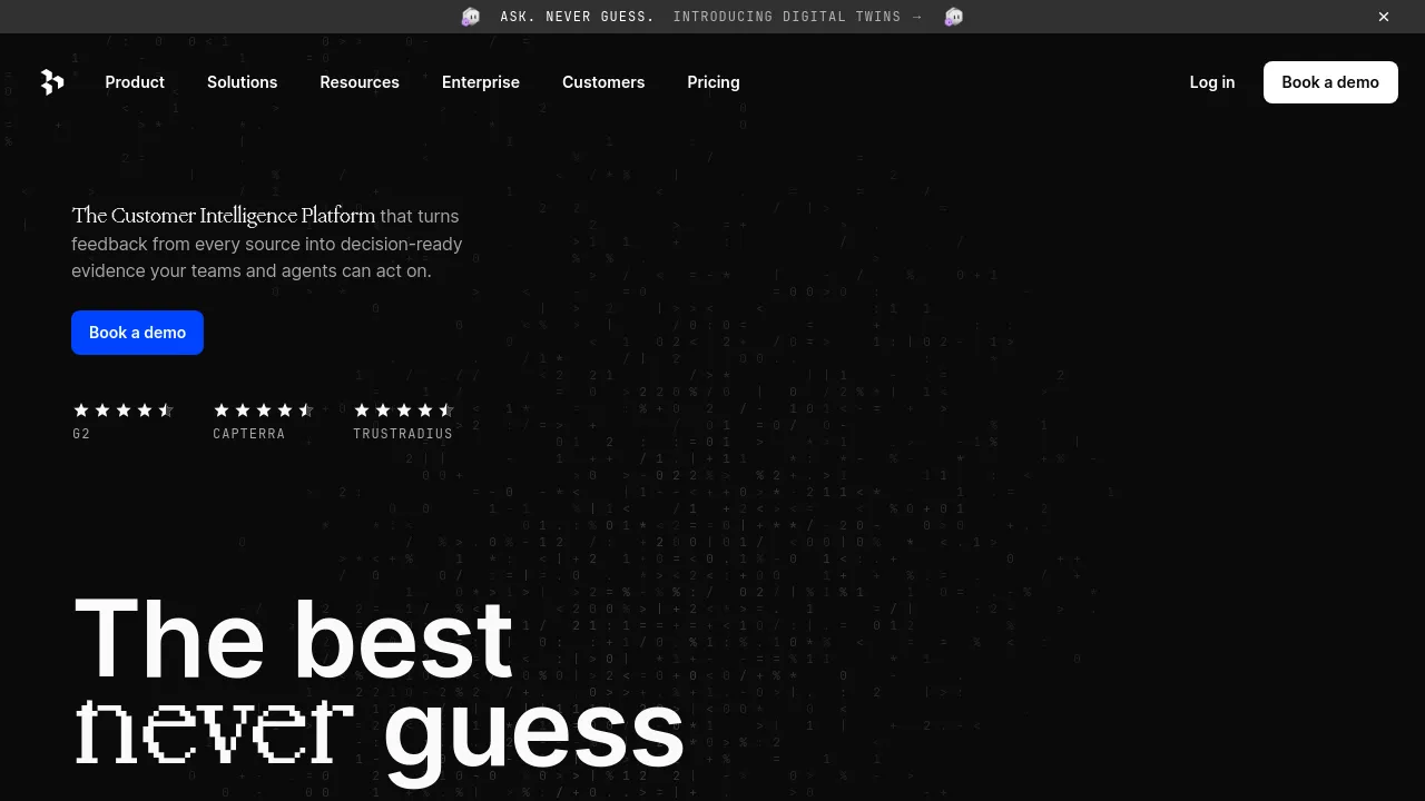 Screenshot of the Dovetail website