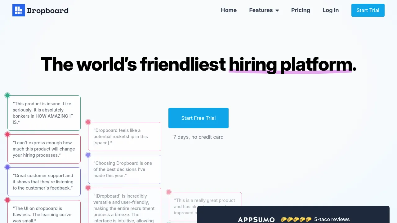 Screenshot of Dropboard website