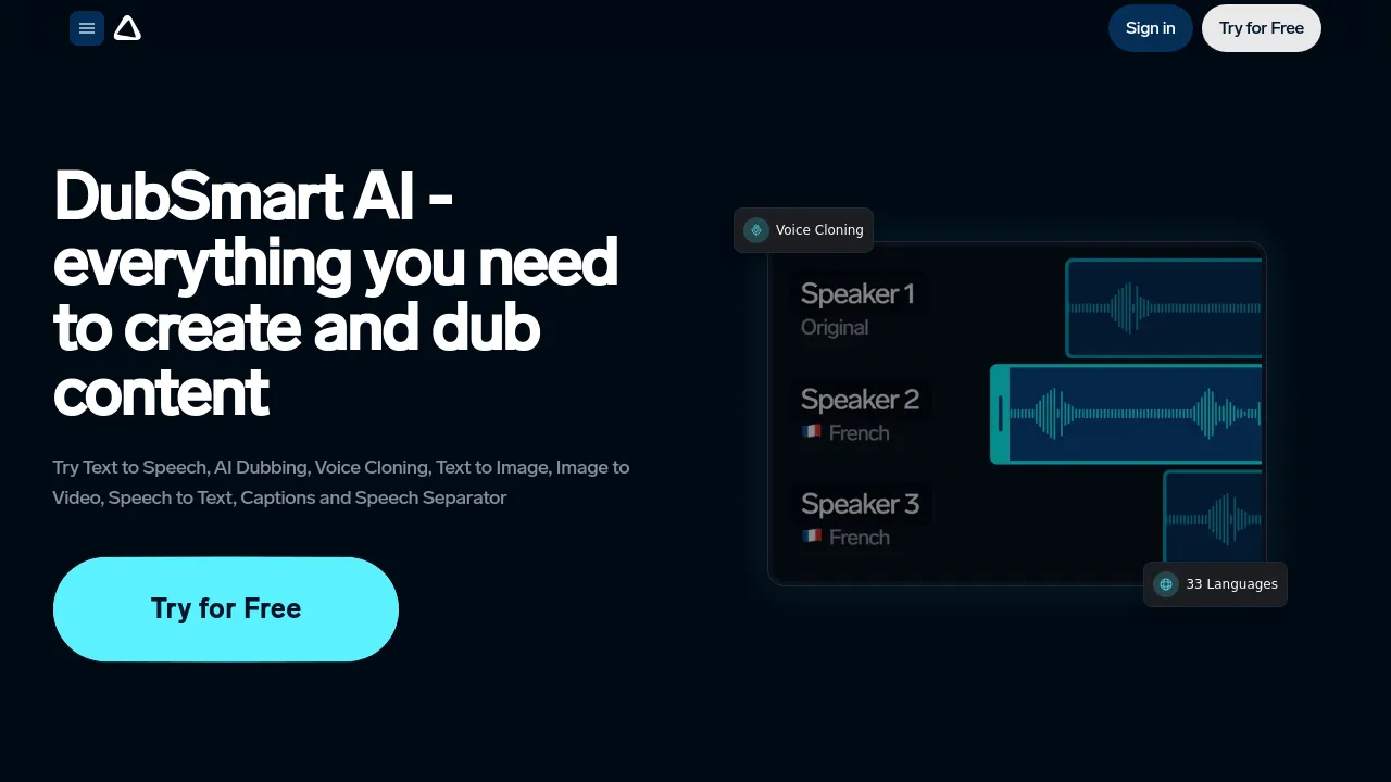 Screenshot of DubSmart website