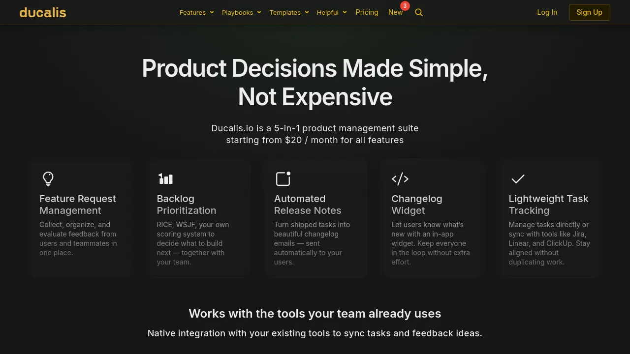 Screenshot of Ducalis website