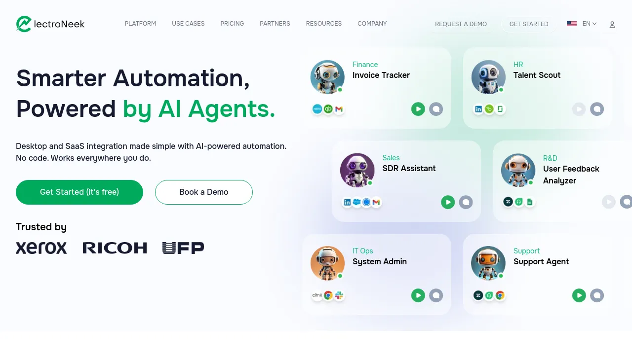 Screenshot of ElectroNeek website
