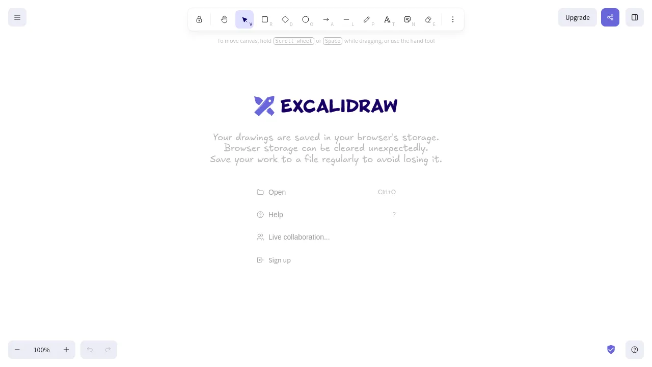 Screenshot of Excalidraw website
