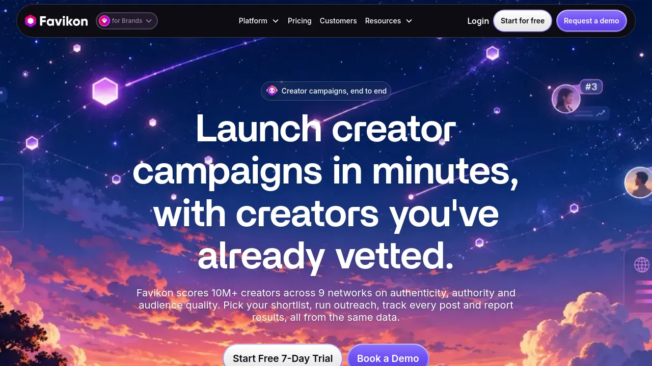 Screenshot of Favikon website