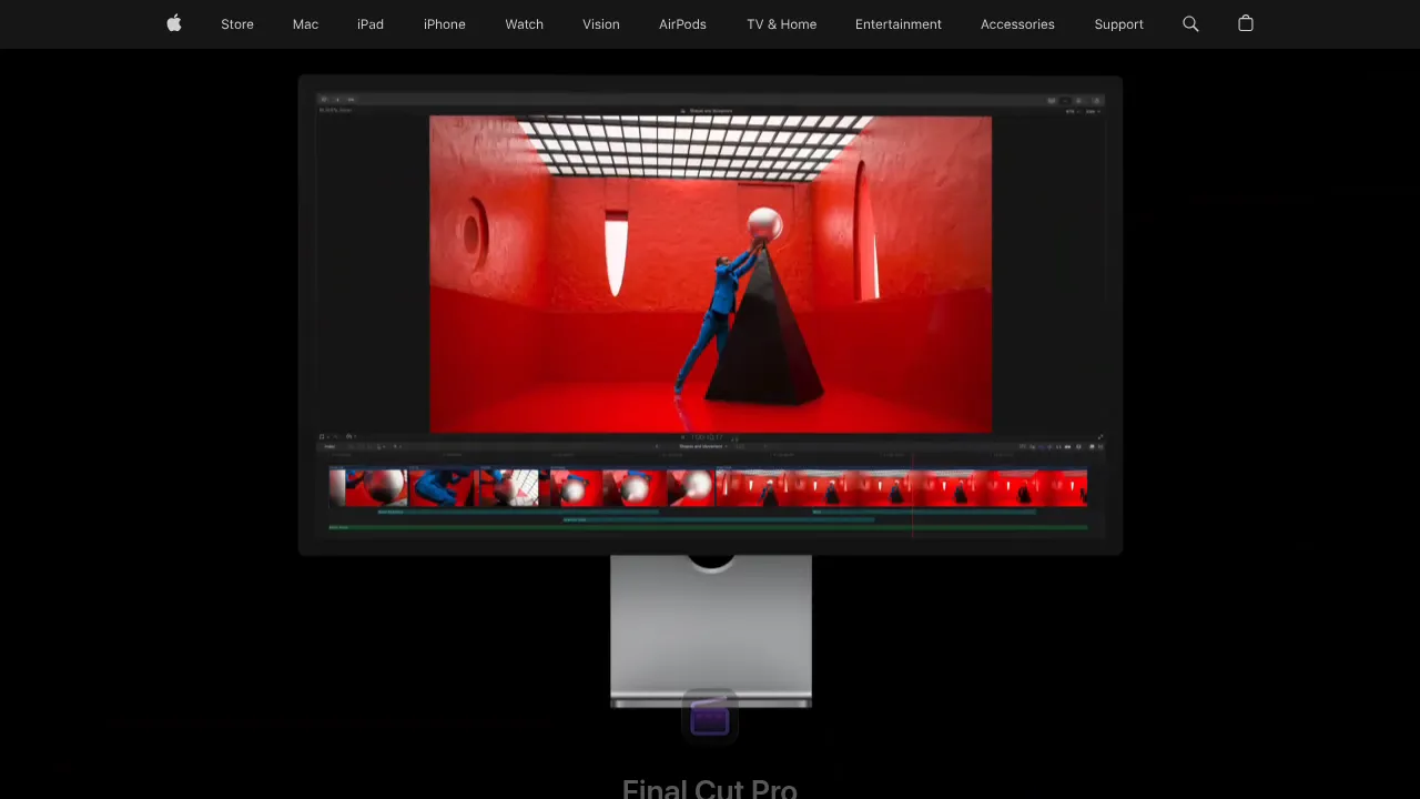 Screenshot of Final Cut Pro website
