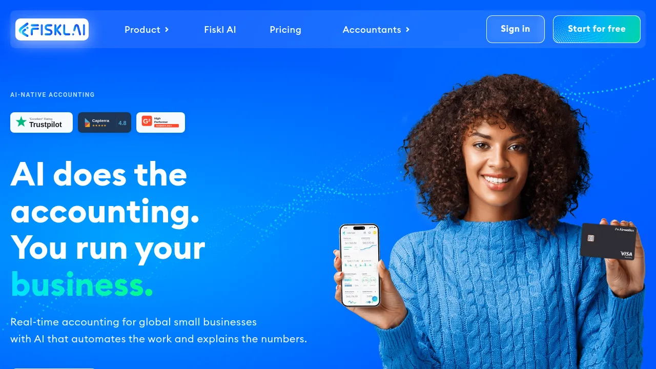 Screenshot of Fiskl website