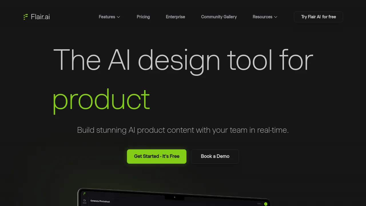 Screenshot of Flair.ai website