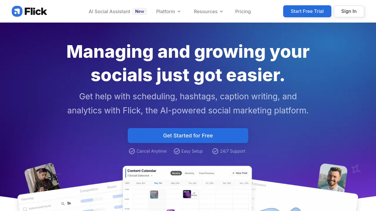 Screenshot of Flick website