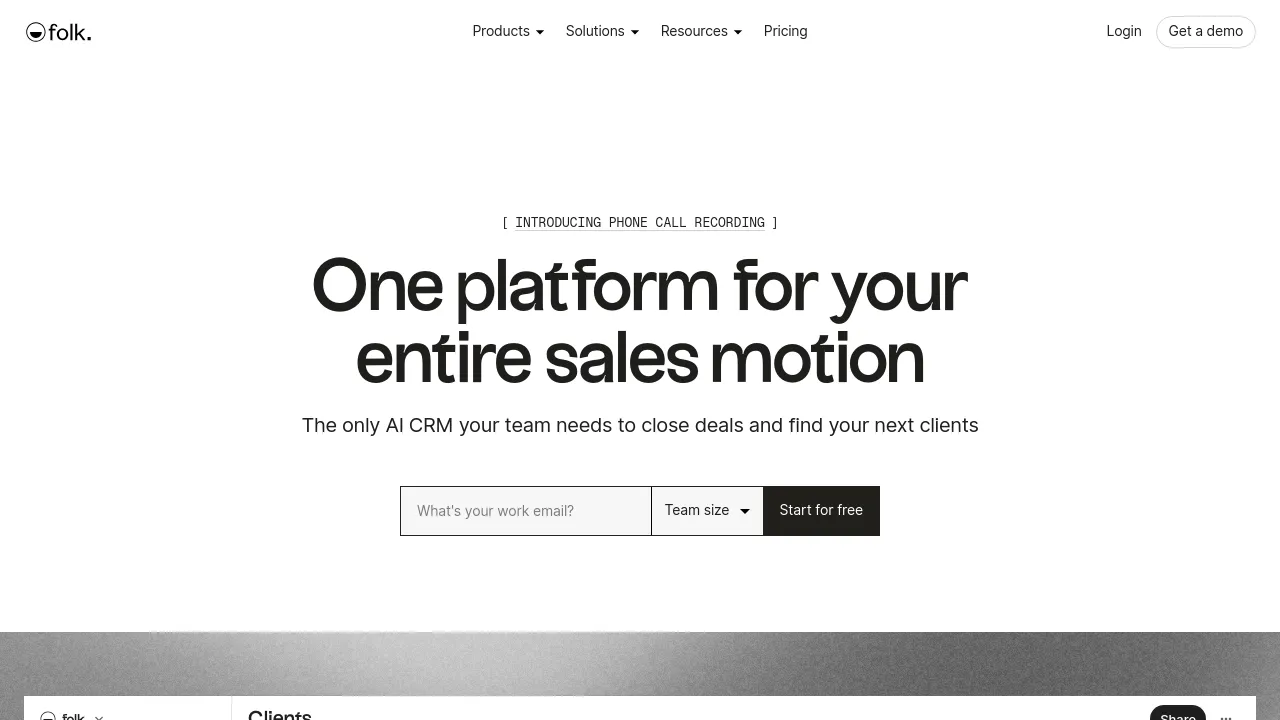 Screenshot of folk website