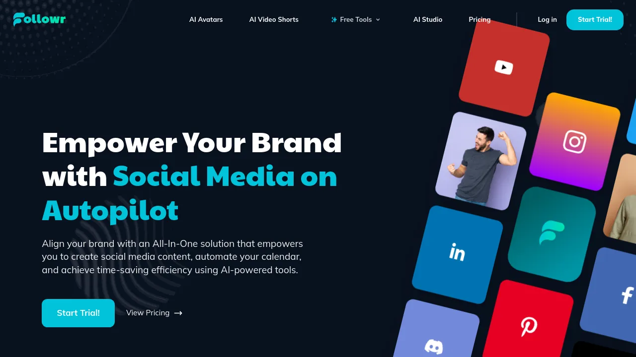 Screenshot of Followr website