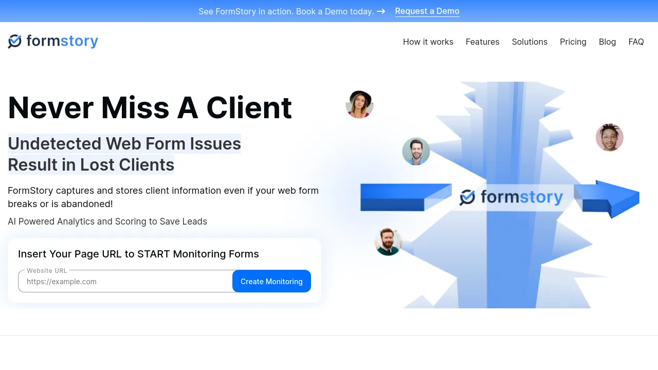 Screenshot of FormStory website