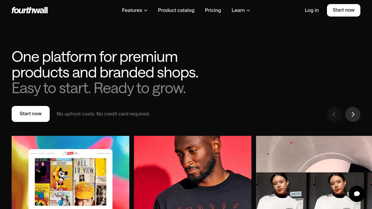 Screenshot of Fourthwall website