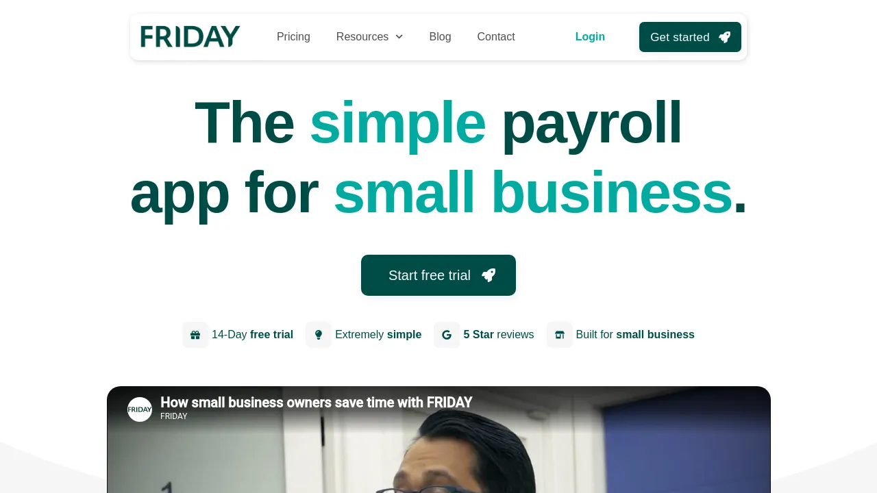 Screenshot of FRIDAY website