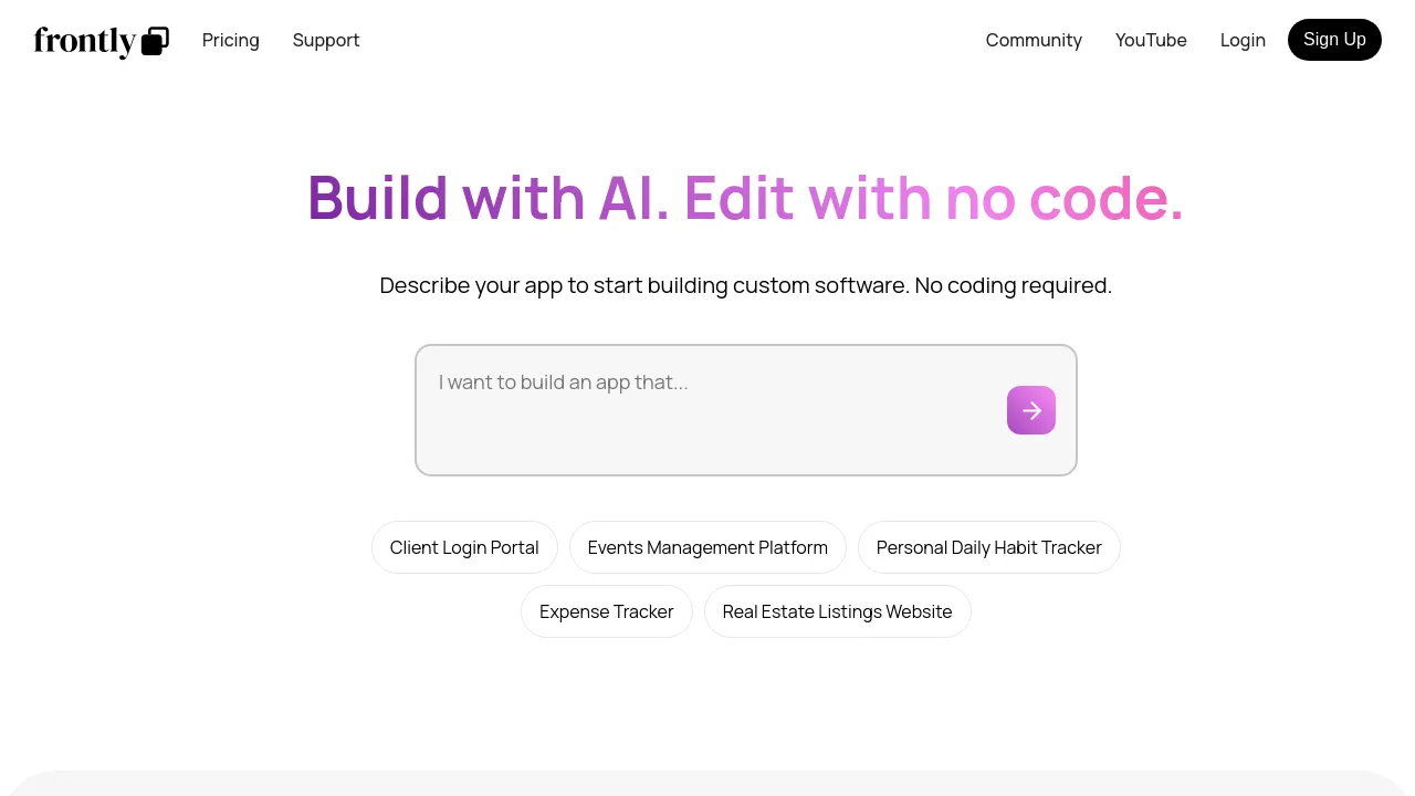 Screenshot of Frontly website
