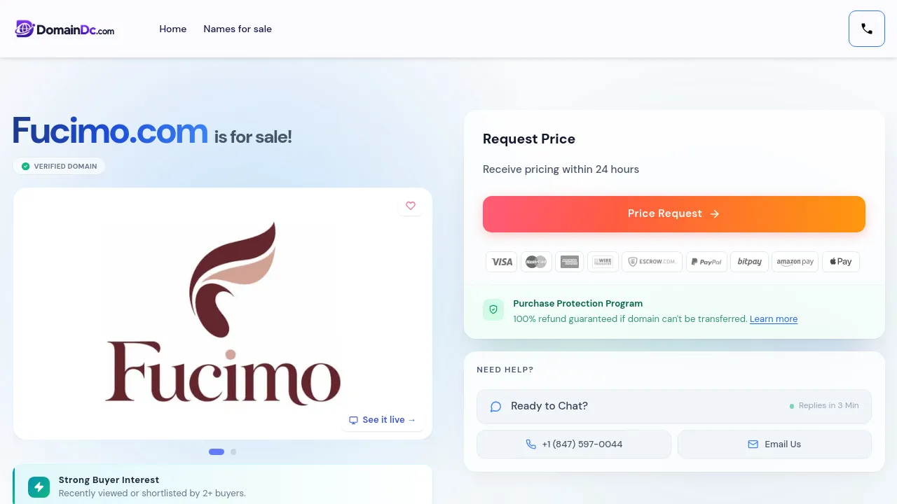 Screenshot of Fucimo website