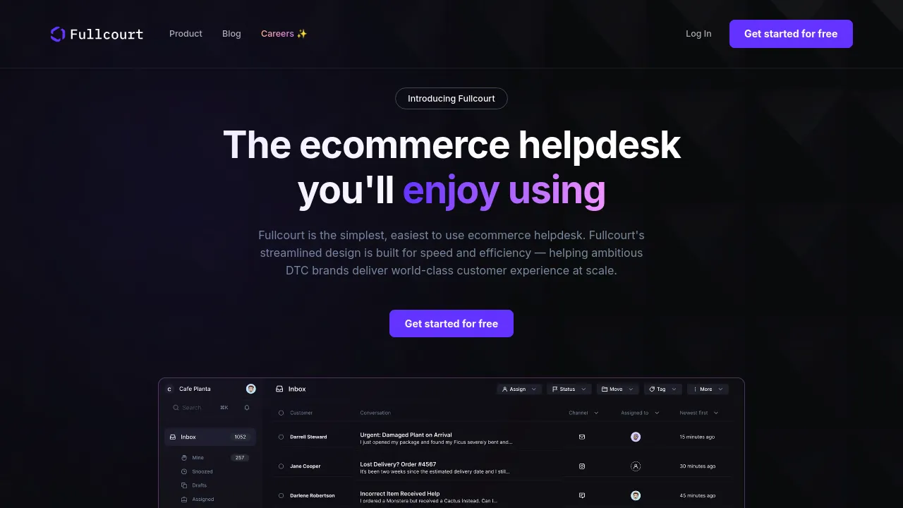 Screenshot of Fullcourt website