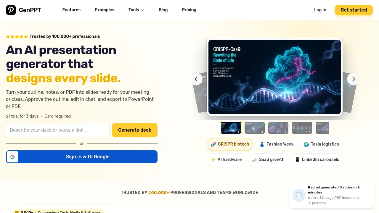 Screenshot of GenPPT website