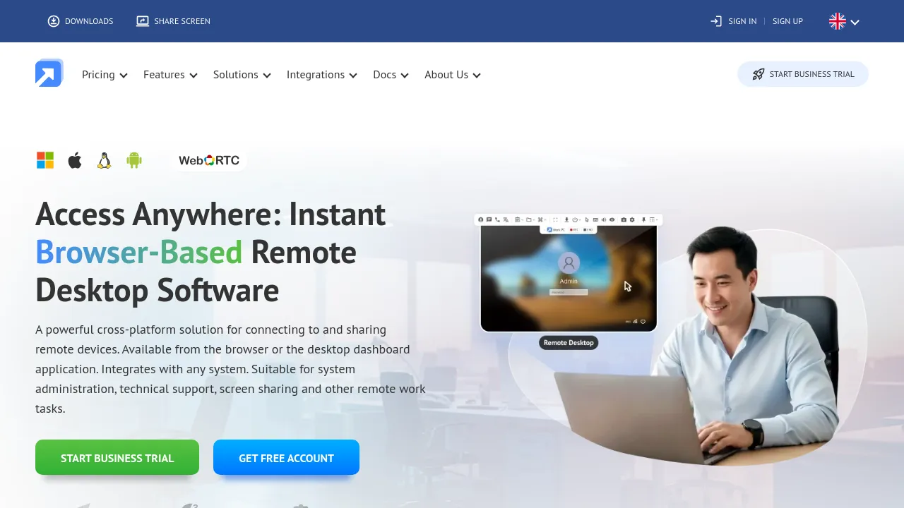 Screenshot of Getscreen.me website