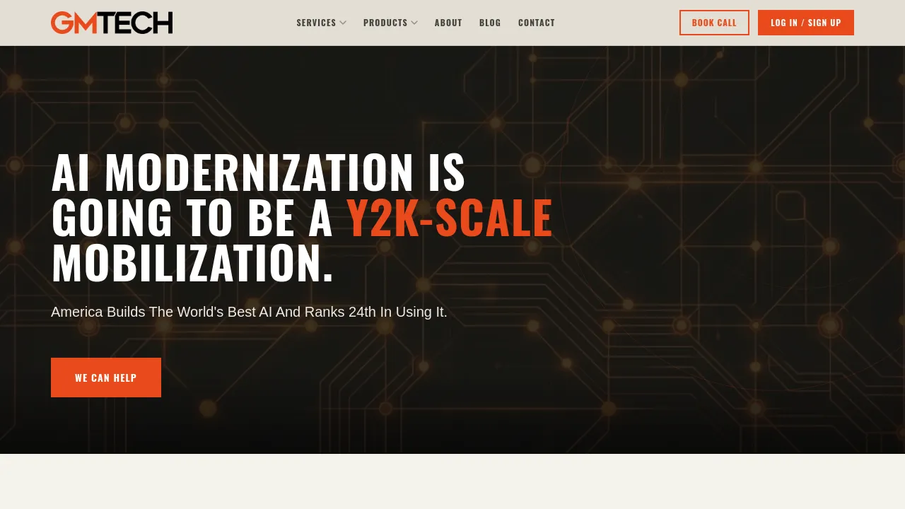 Screenshot of GMTech website