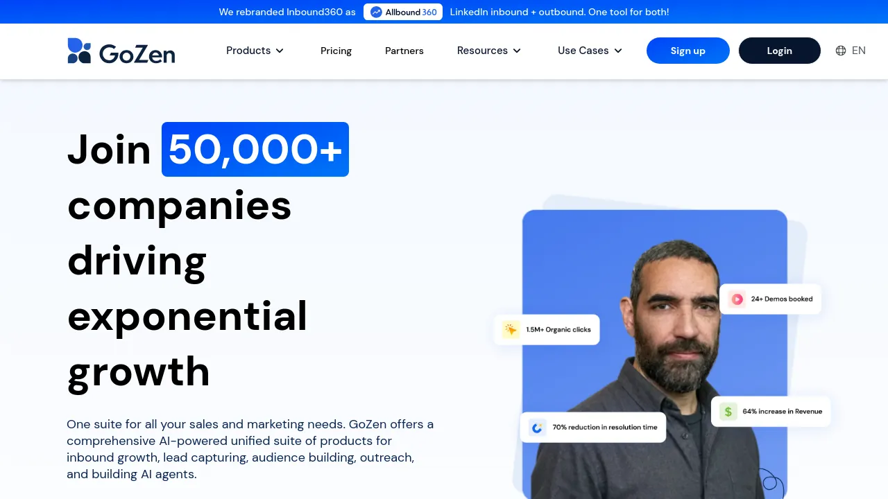 Screenshot of GoZen website