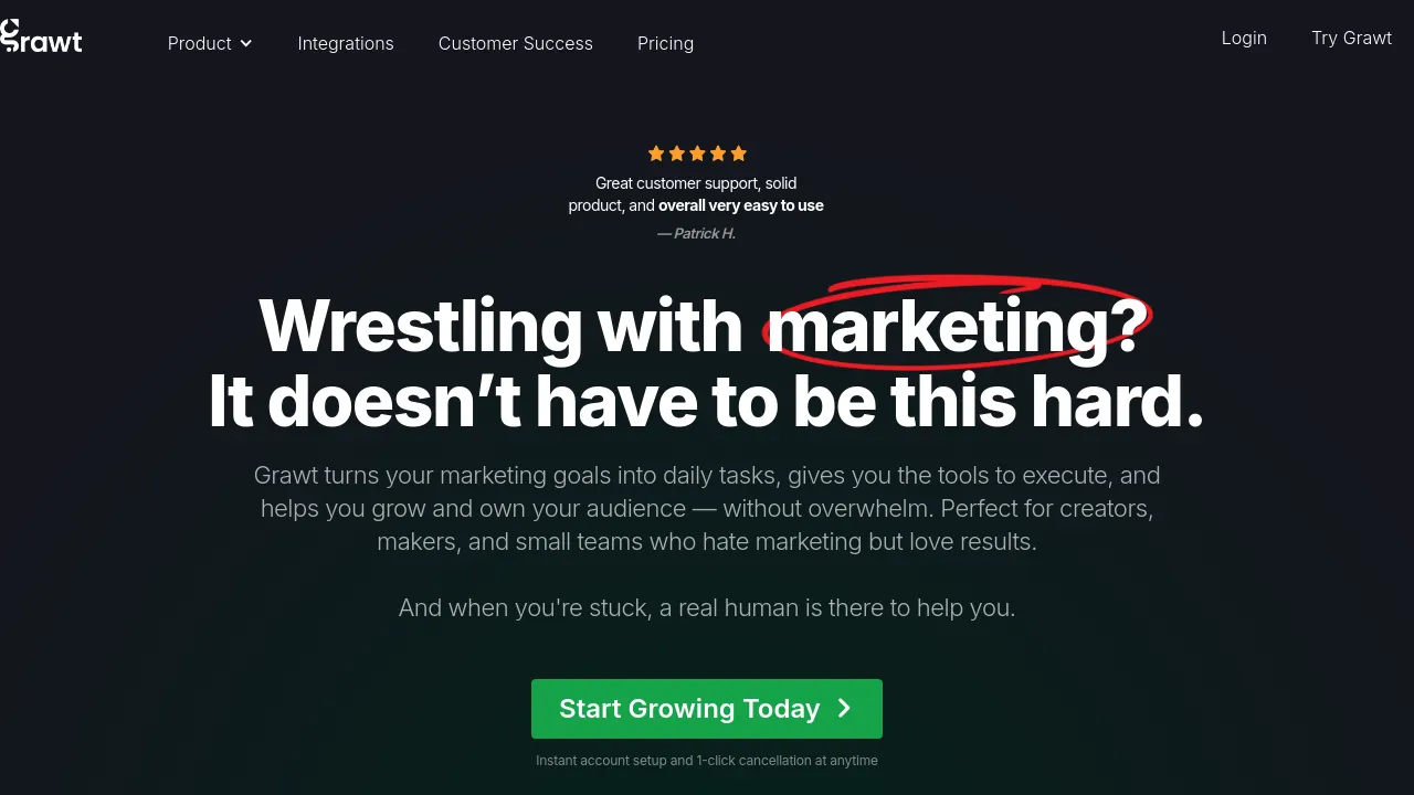 Screenshot of Grawt website
