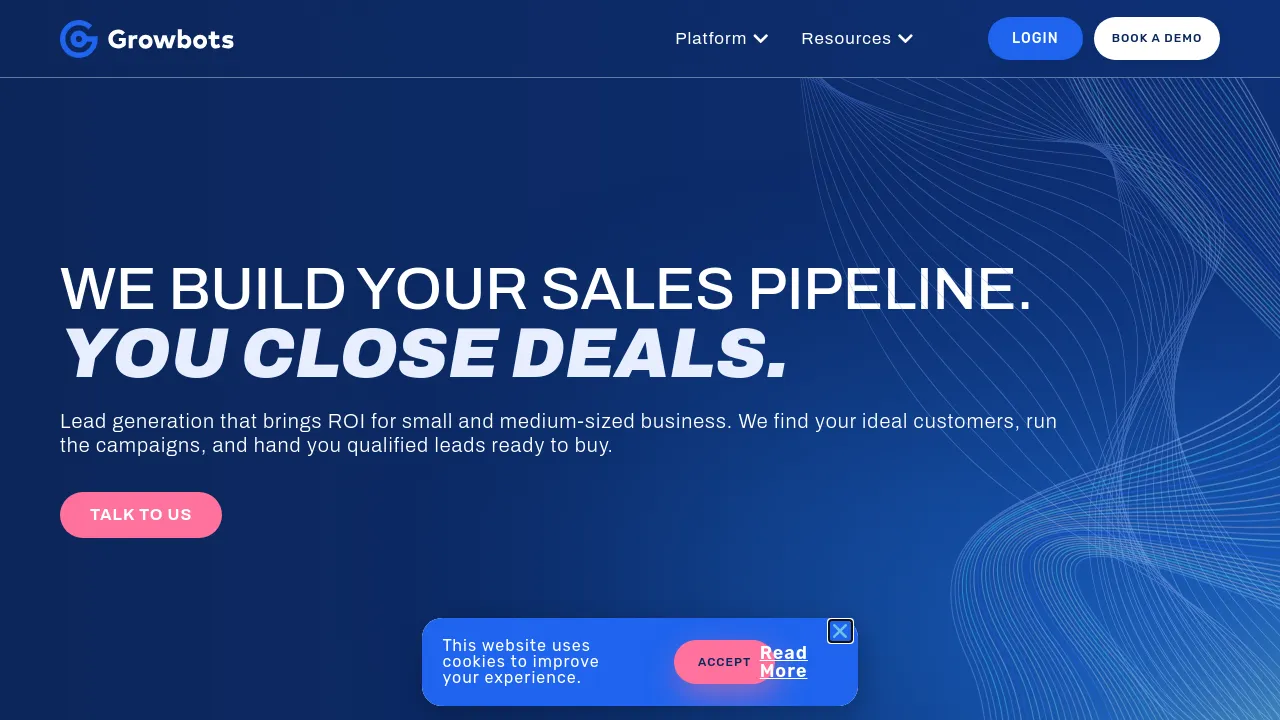 Screenshot of Growbots website