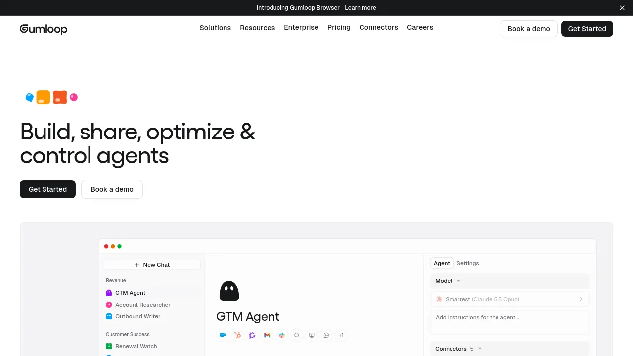 Screenshot of Gumloop website