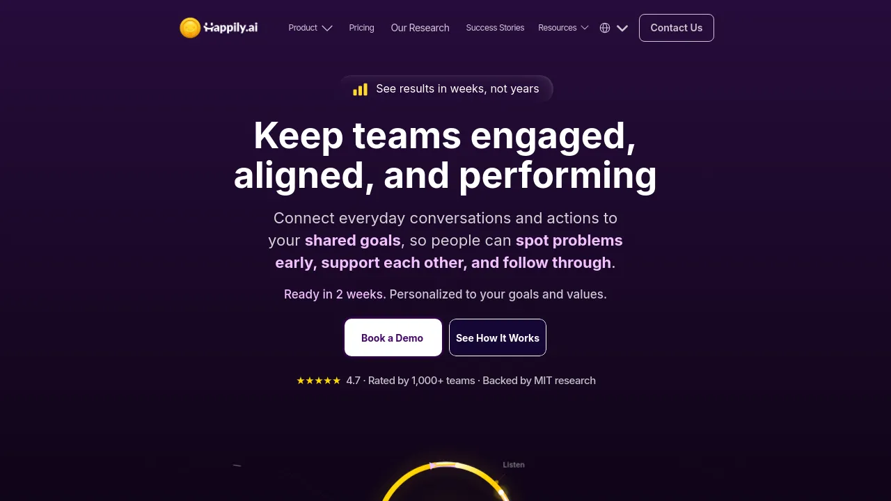 Screenshot of Happily.ai website