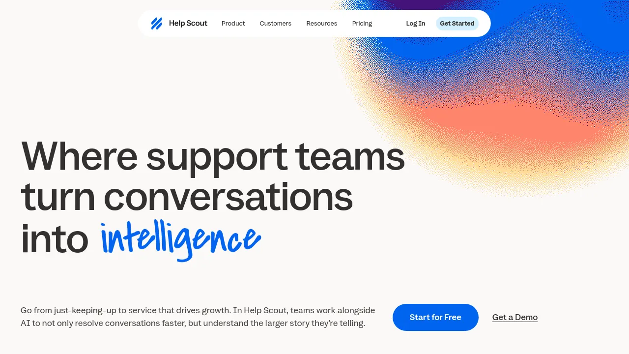 Screenshot of the Help Scout website