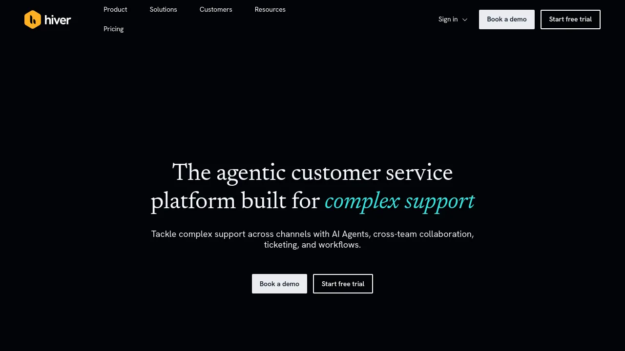 Screenshot of Hiver website