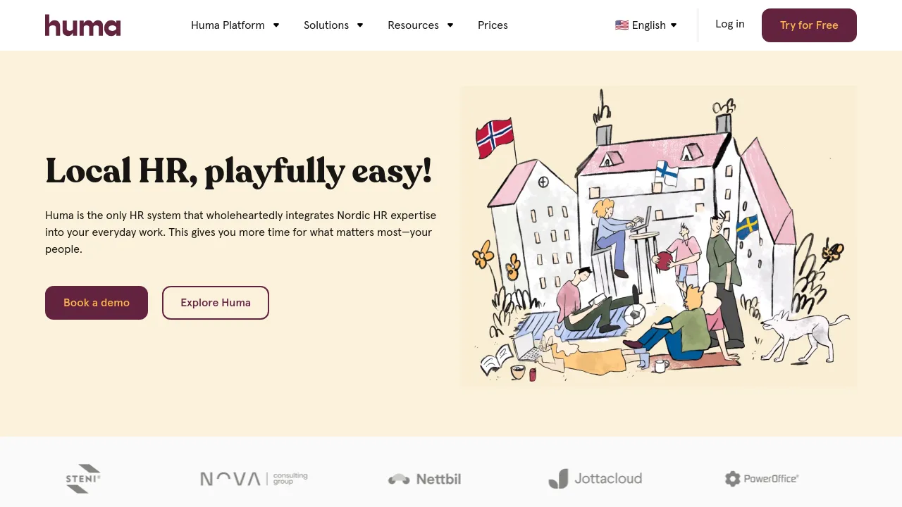 Screenshot of Huma website