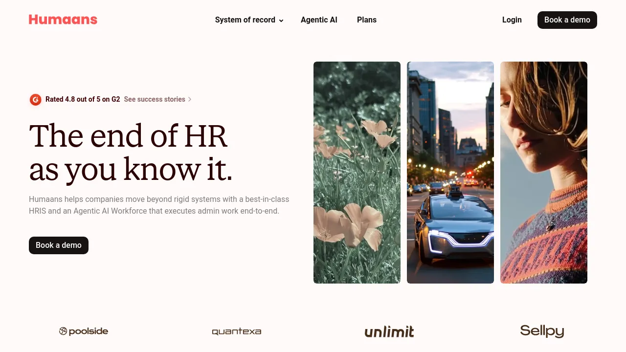 Screenshot of Humaans website