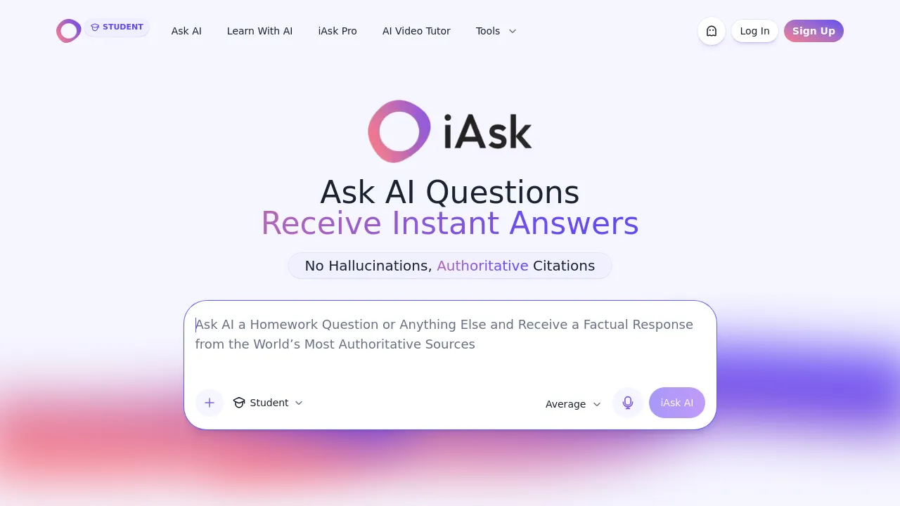Screenshot of iAsk website