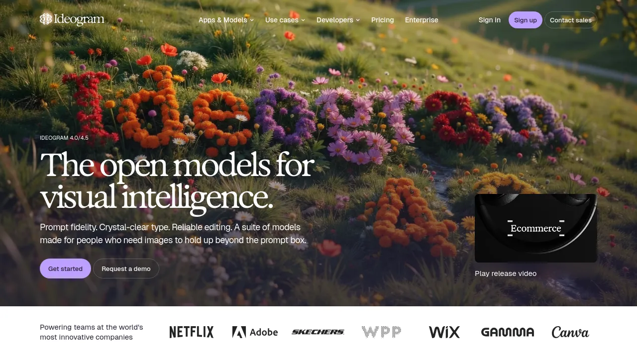 Screenshot of Ideogram website