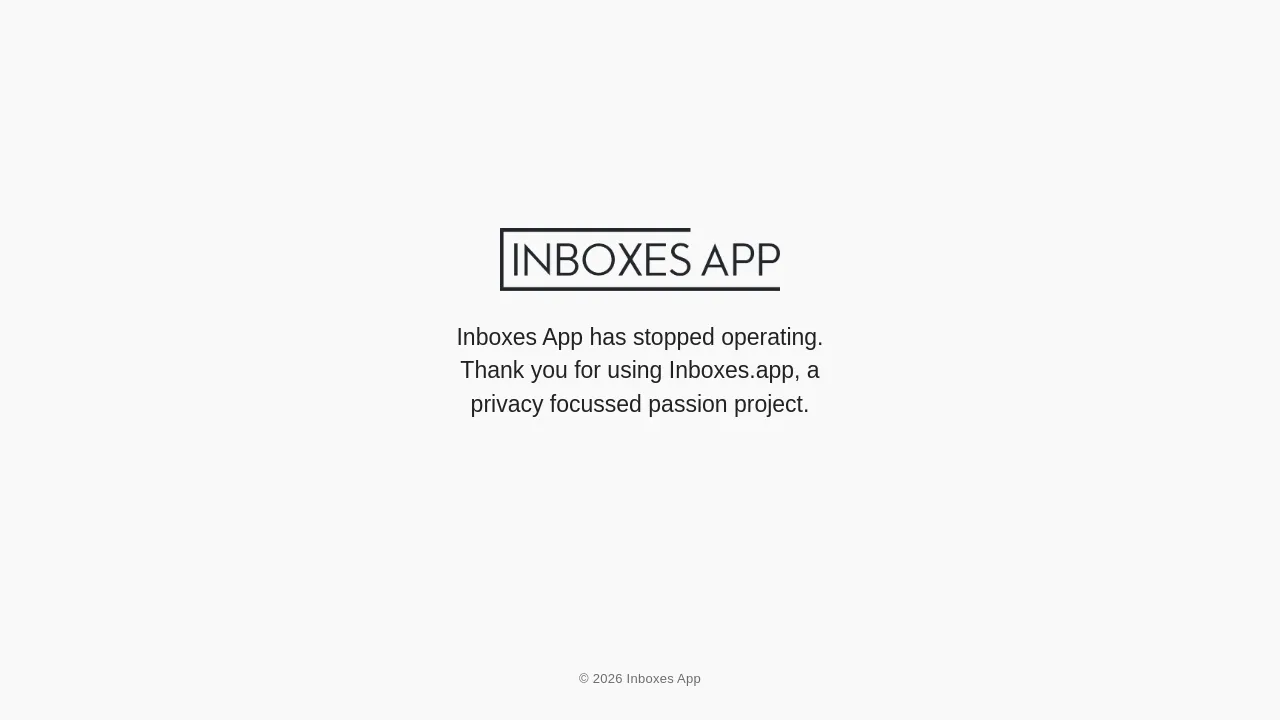 Screenshot of Inboxes App website