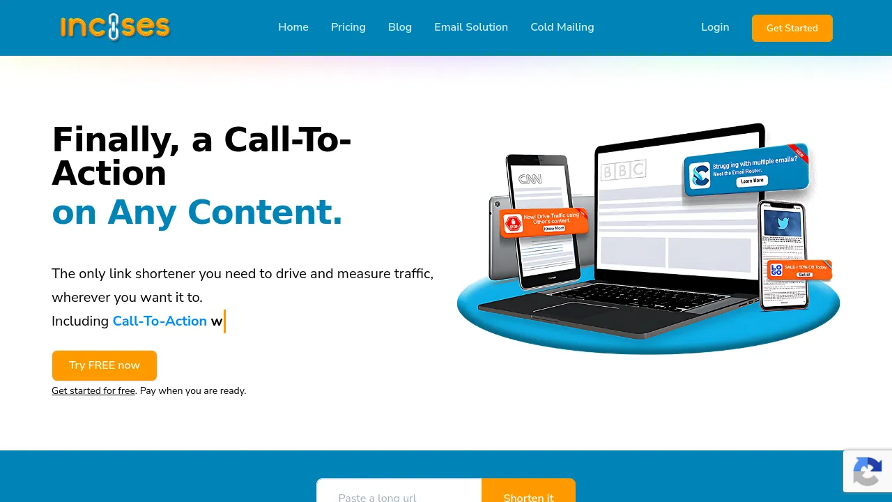 Screenshot of Incises website