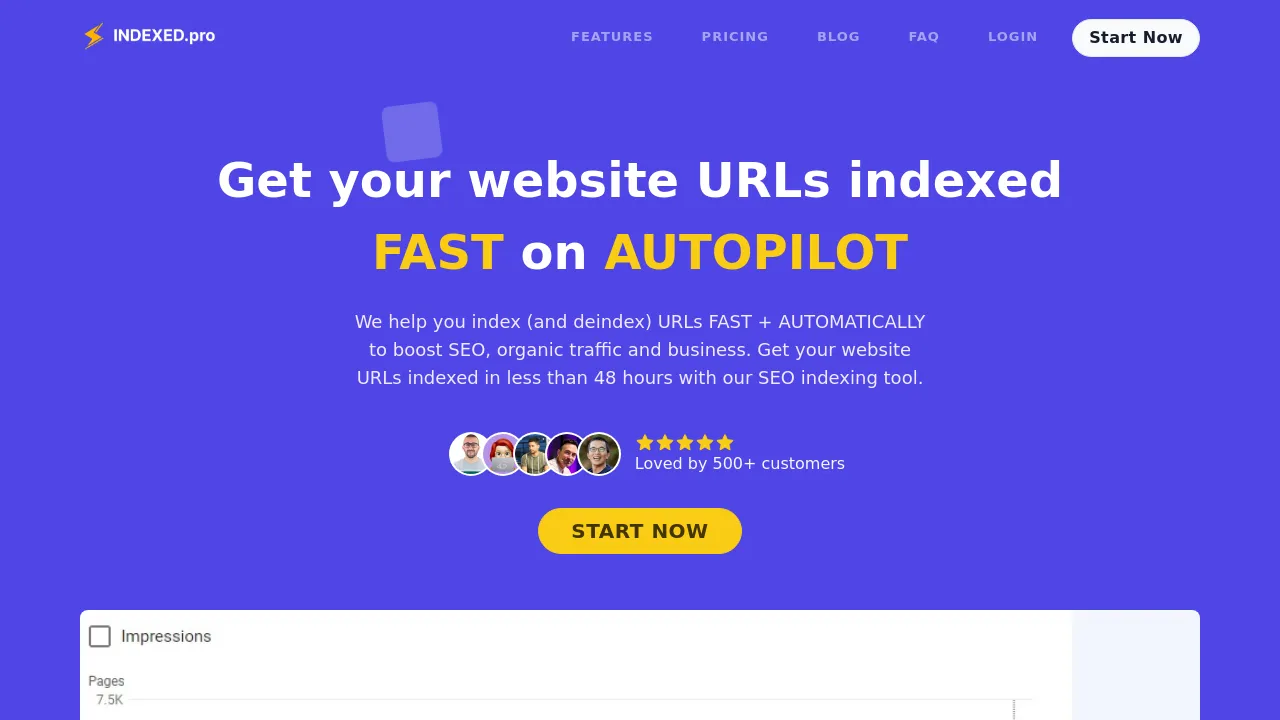 Screenshot of INDEXED.pro website