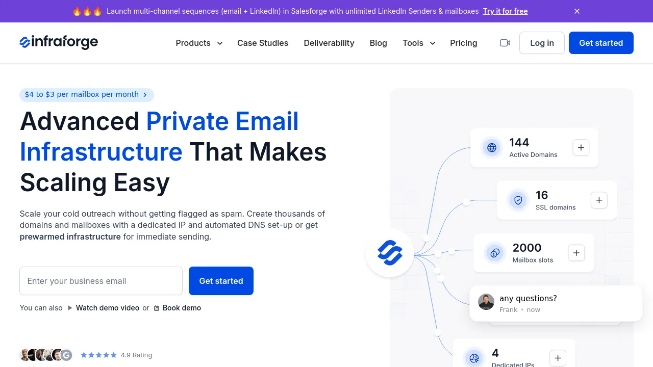 Screenshot of Infraforge website