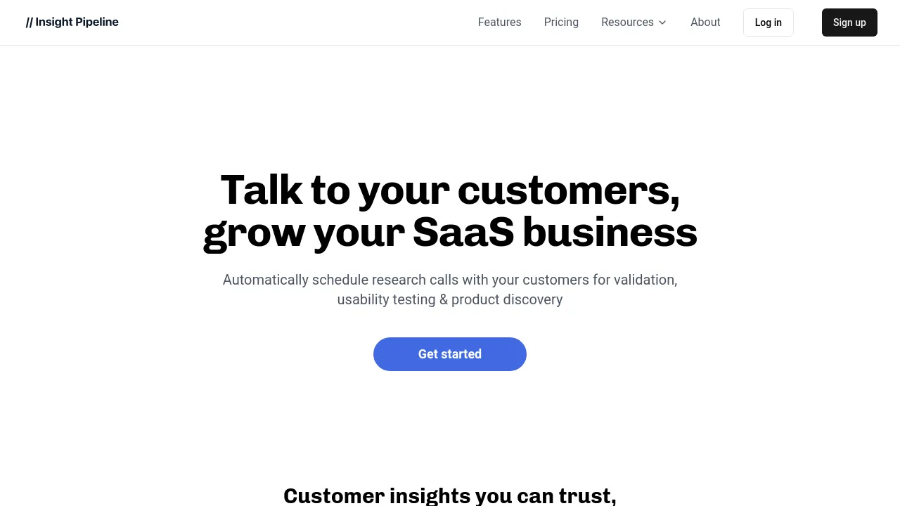 Screenshot of Insight Pipeline website