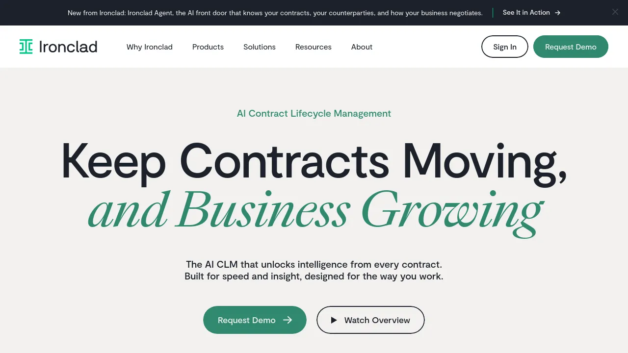 Screenshot of Ironclad website