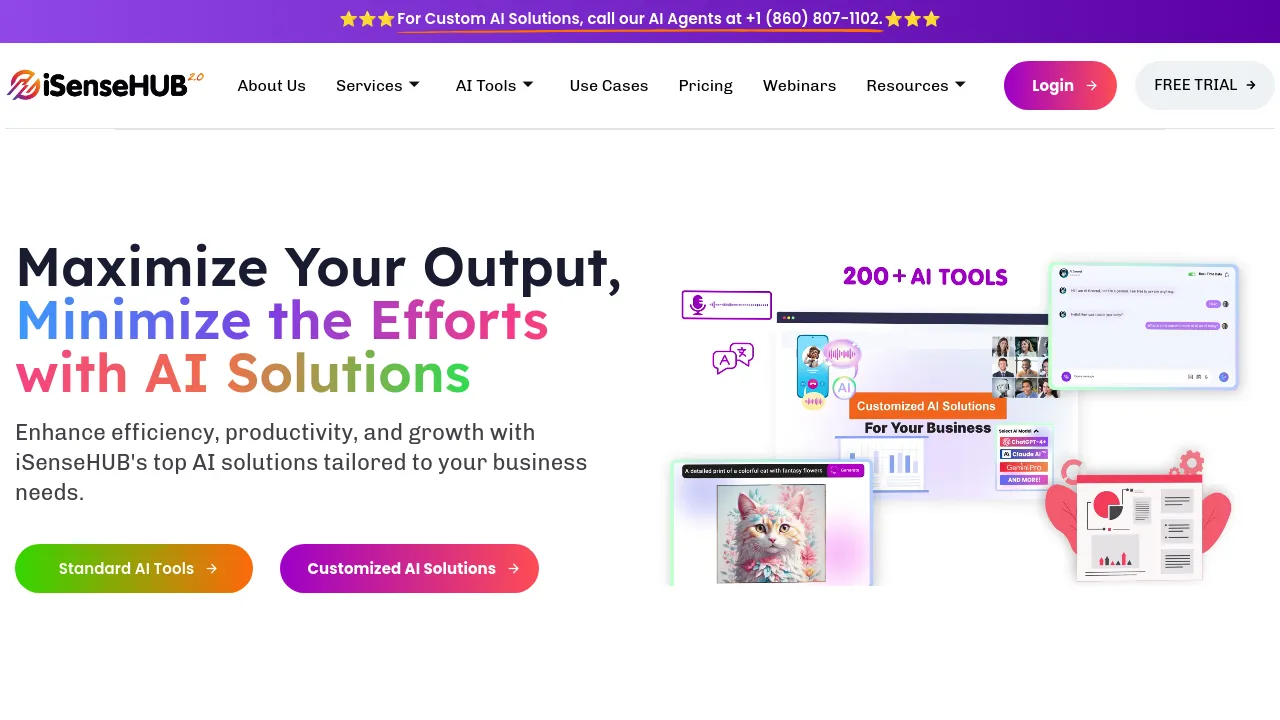 Screenshot of iSenseHUB website