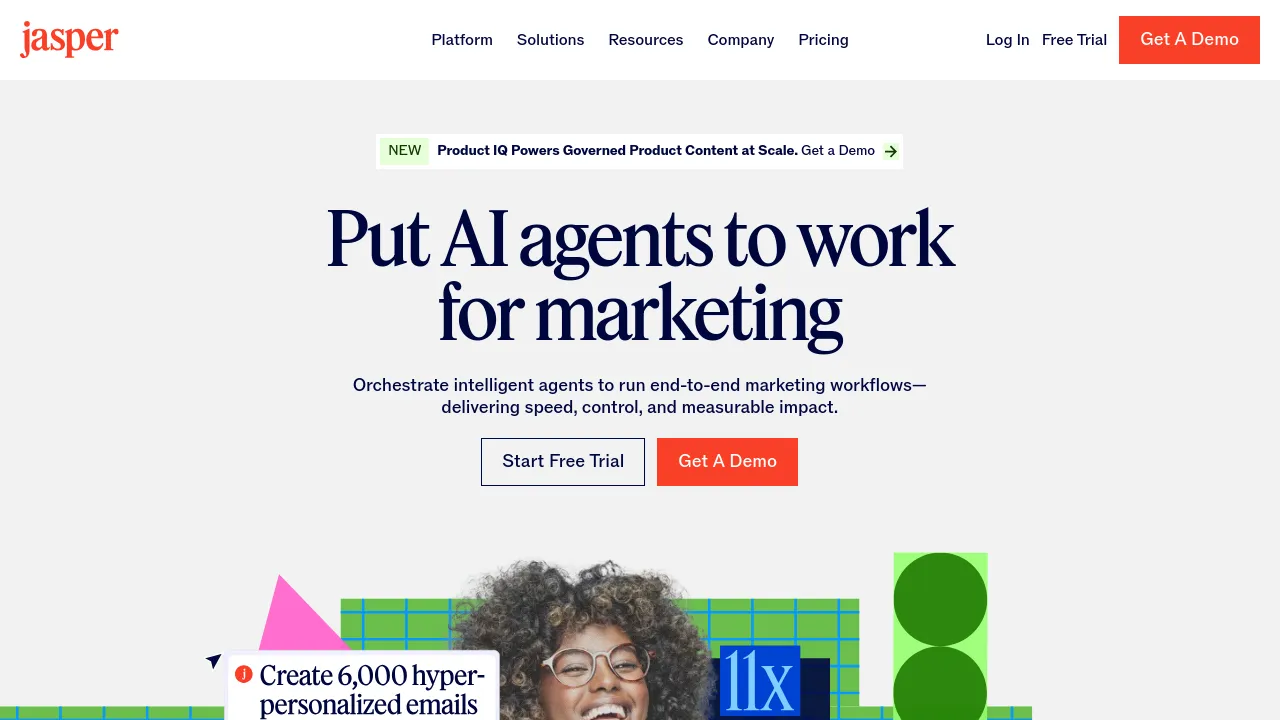 Screenshot of Jasper website