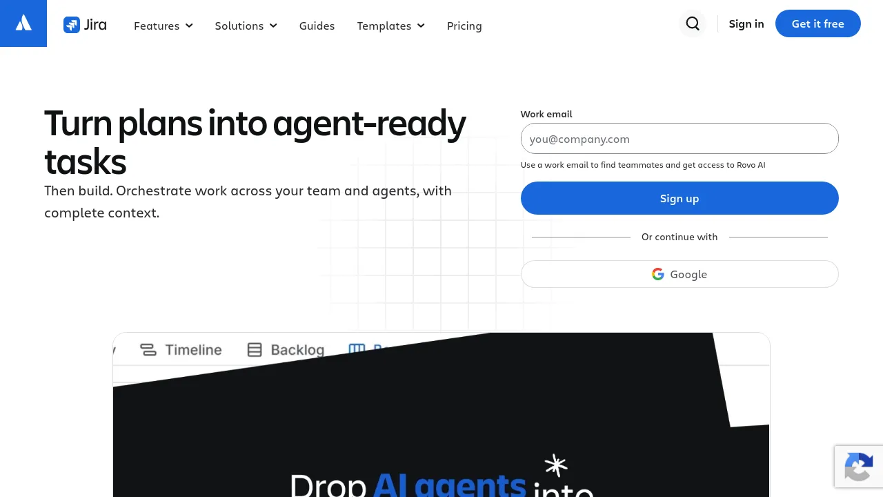 Screenshot of Jira website