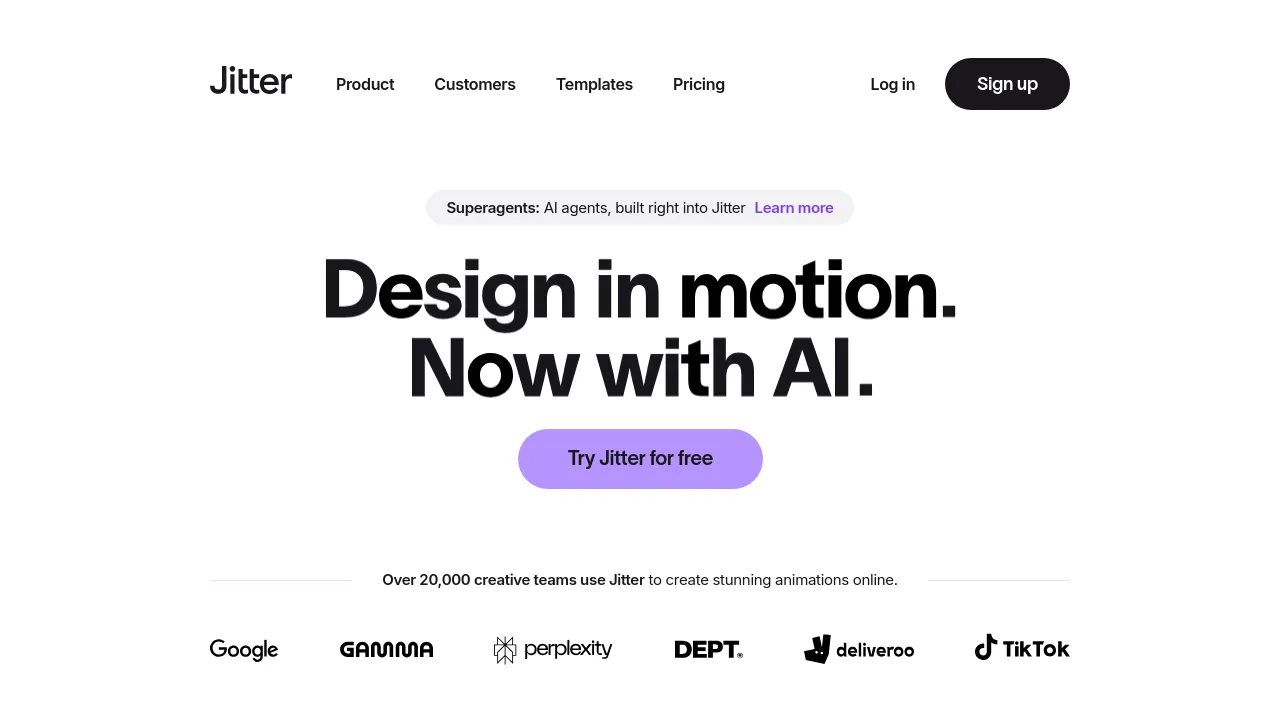 Screenshot of Jitter website