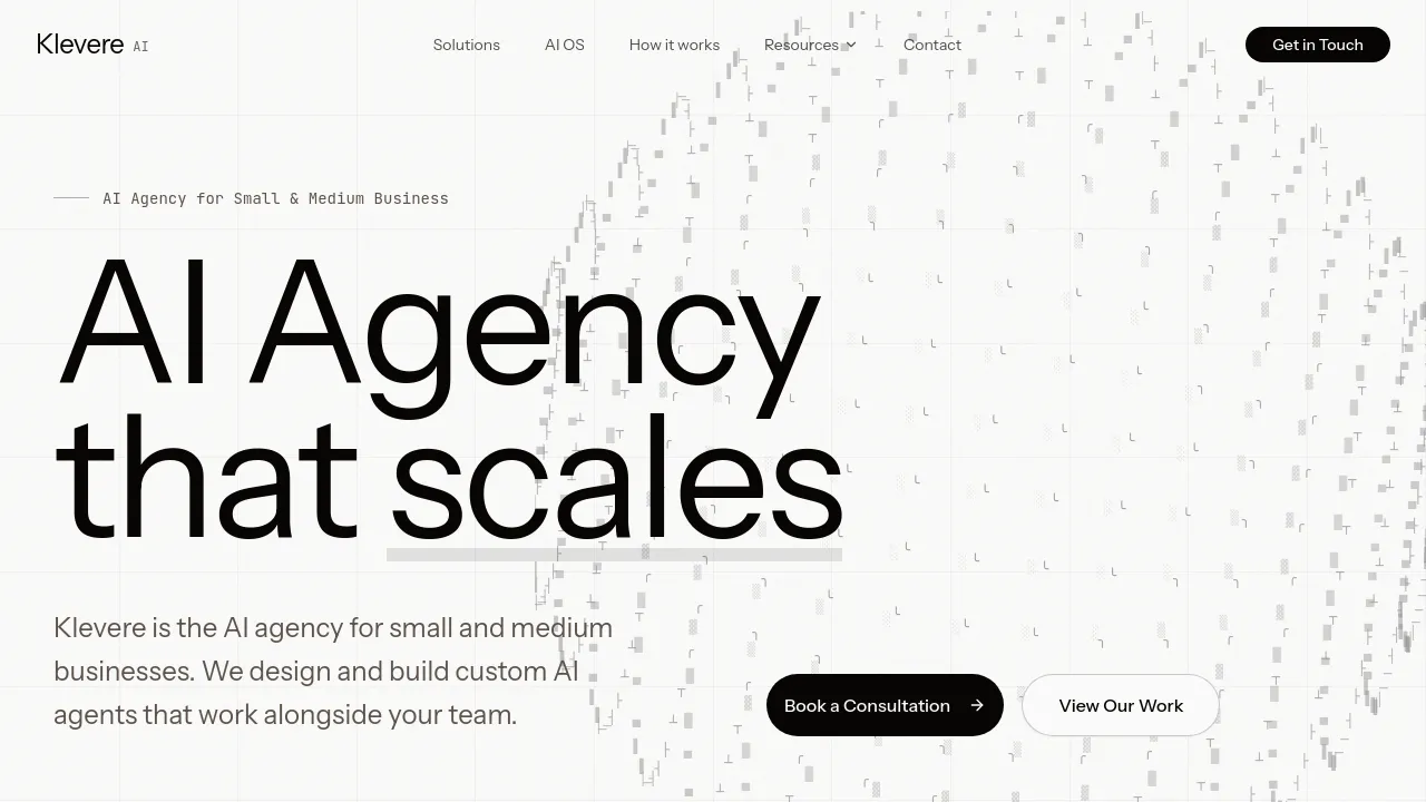 Screenshot of Klevere website