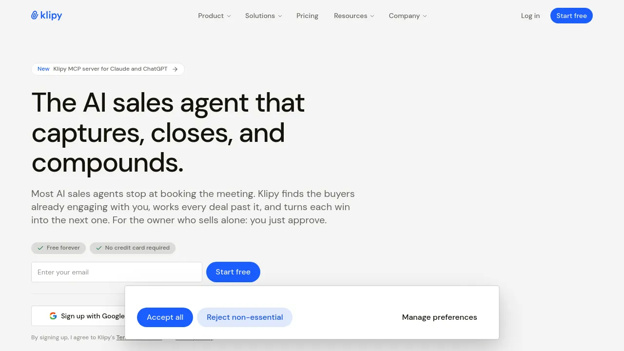 Screenshot of Klipy website