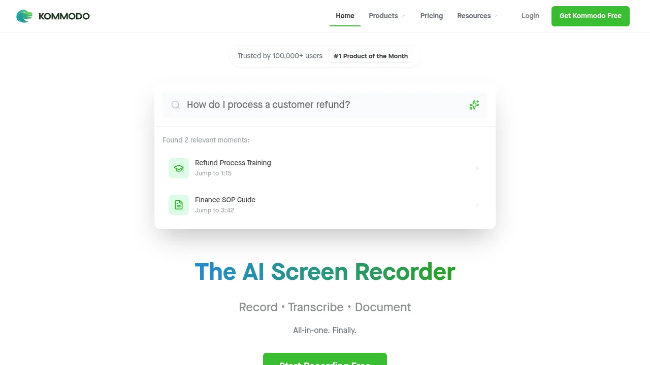 Screenshot of Komodo website