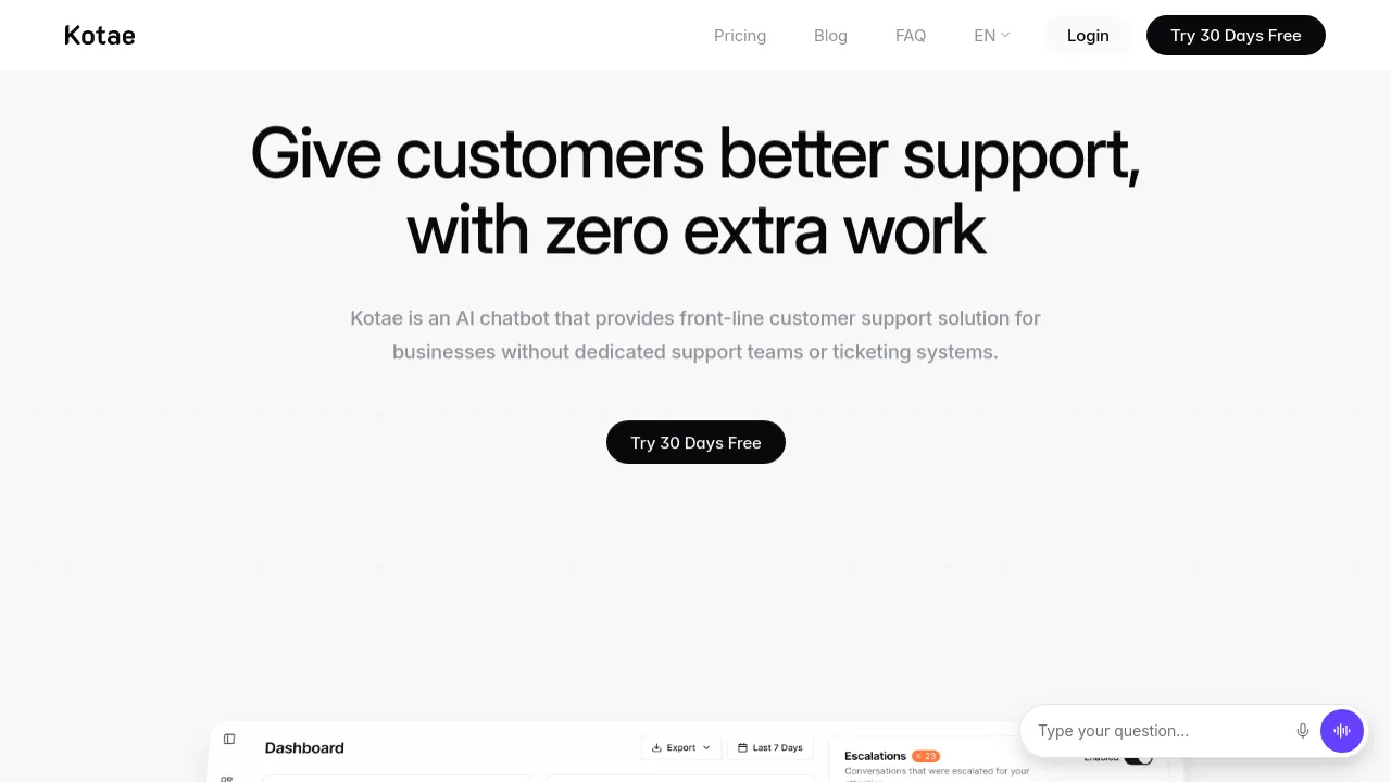 Screenshot of Kotae website